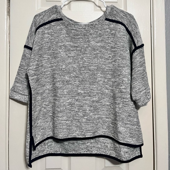 Madewell Sweaters - Madewell Sculptured Chunky Knit Hi Low Crop Tweed Sweater